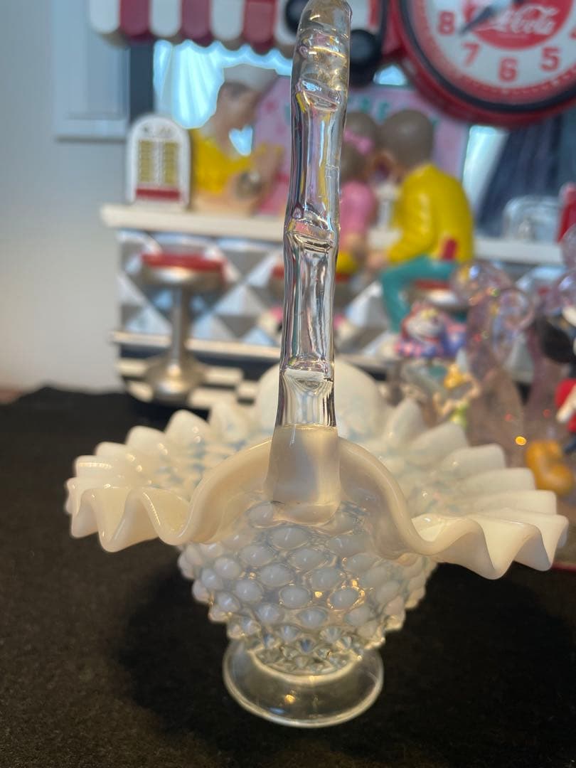 フェントン　フレンチオパールセント　ホブネイル　バスケット　フラワーベース