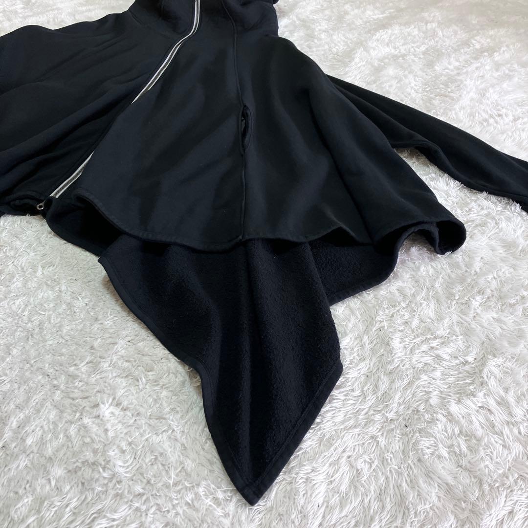 美品 ha | za | ma ハザマ なびくパーカー ブラック ポンチョ