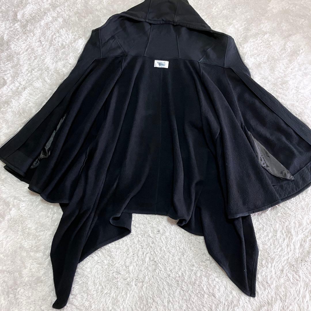 美品 ha | za | ma ハザマ なびくパーカー ブラック ポンチョ