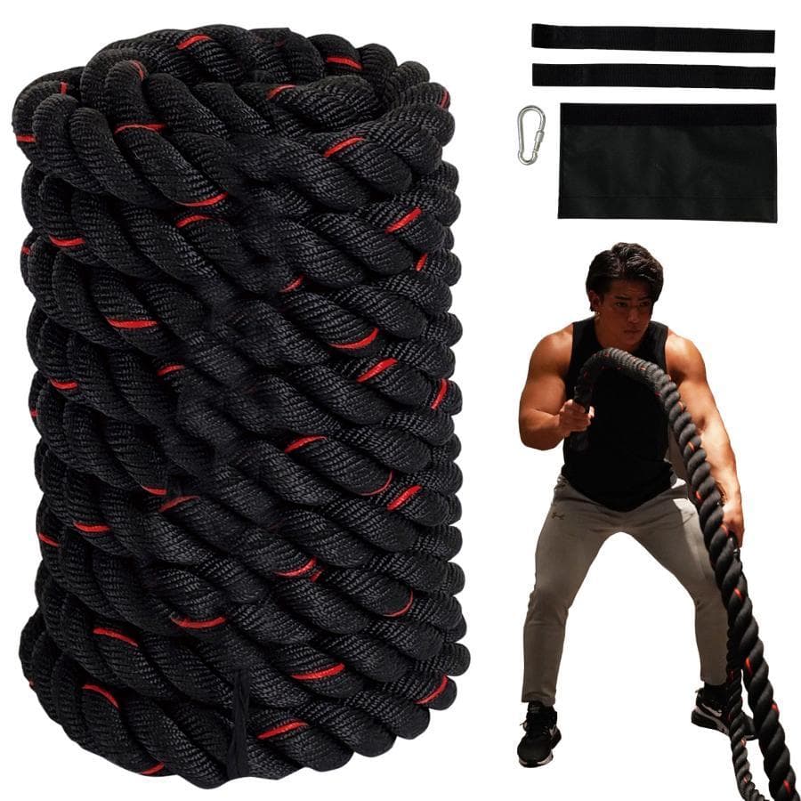 B2381バトルロープ 自宅 12m トレーニングロープ38mm 筋トレ 格闘技