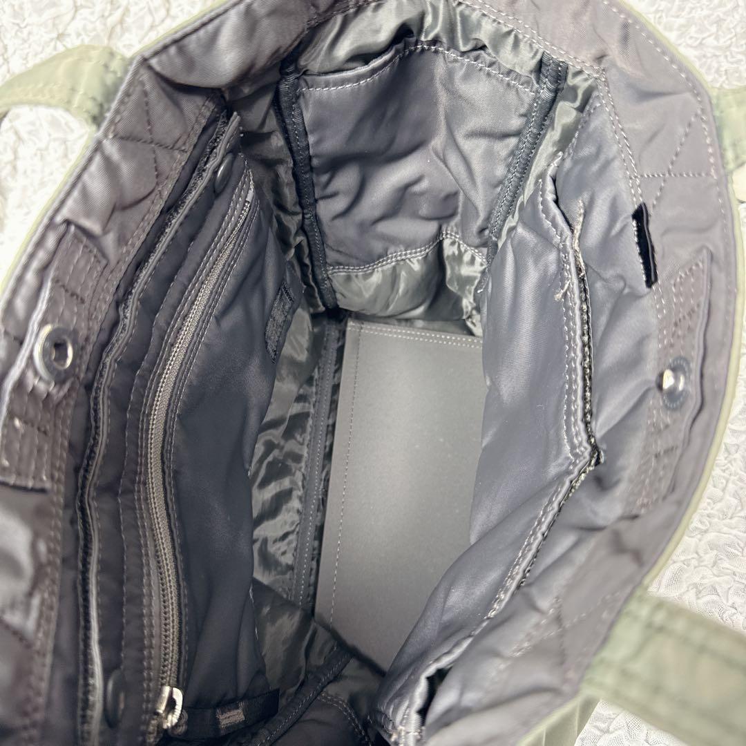 PORTER CREAM トートバッグ　カーキ　グリーン　ナイロン　ポーチ付き
