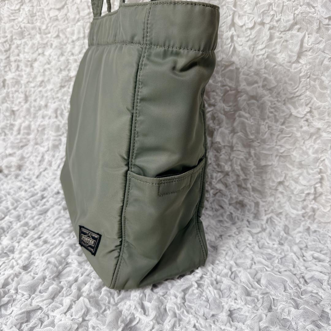 PORTER CREAM トートバッグ　カーキ　グリーン　ナイロン　ポーチ付き