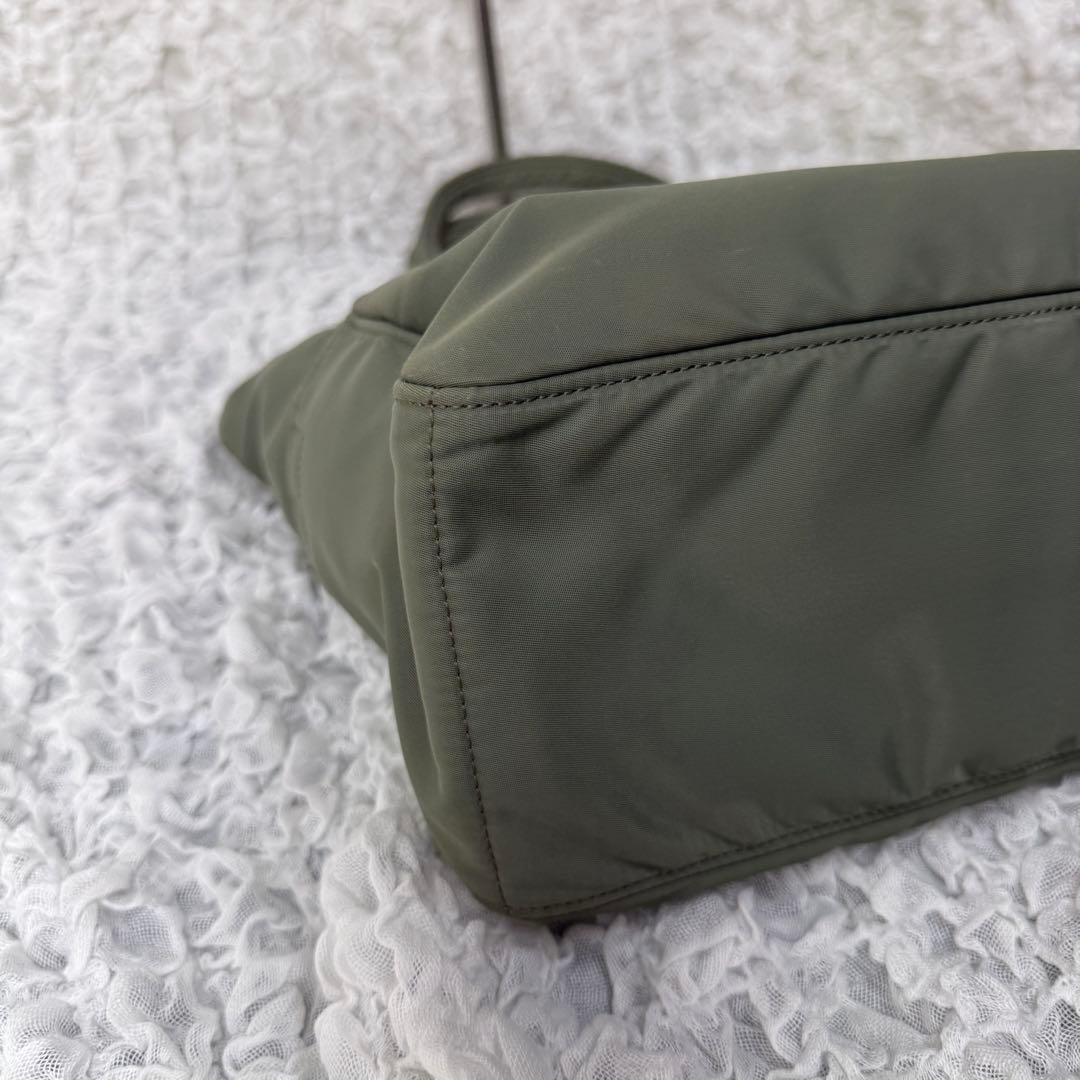 PORTER CREAM トートバッグ　カーキ　グリーン　ナイロン　ポーチ付き