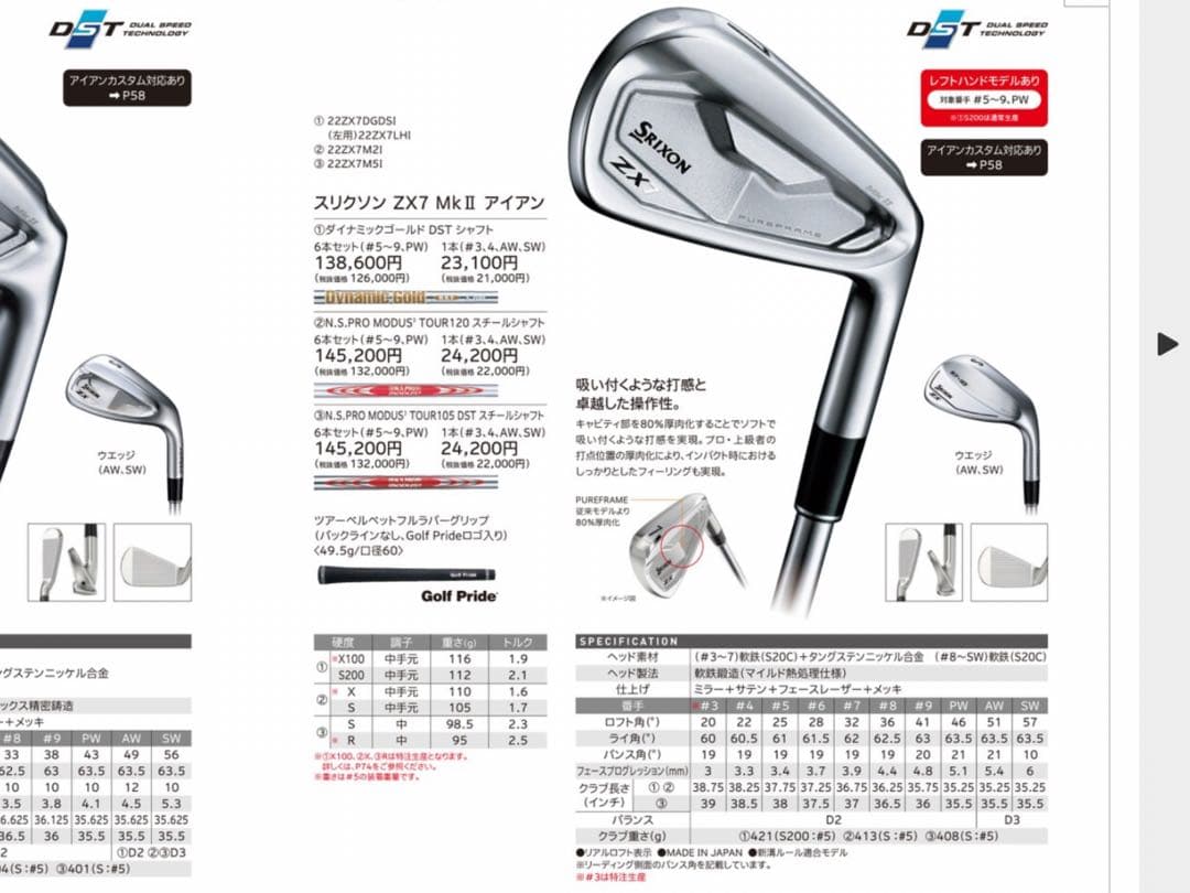 スリクソン　ZX7 MkⅡ (3-P.A.S) 10本セット(4月8日まで出品)