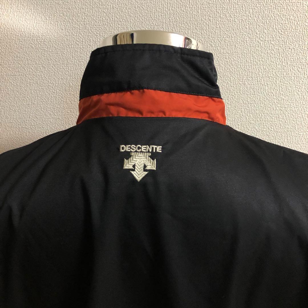 デサントゴルフ★ジップアップ ジャケット ブラック×オレンジ系 Mサイズ