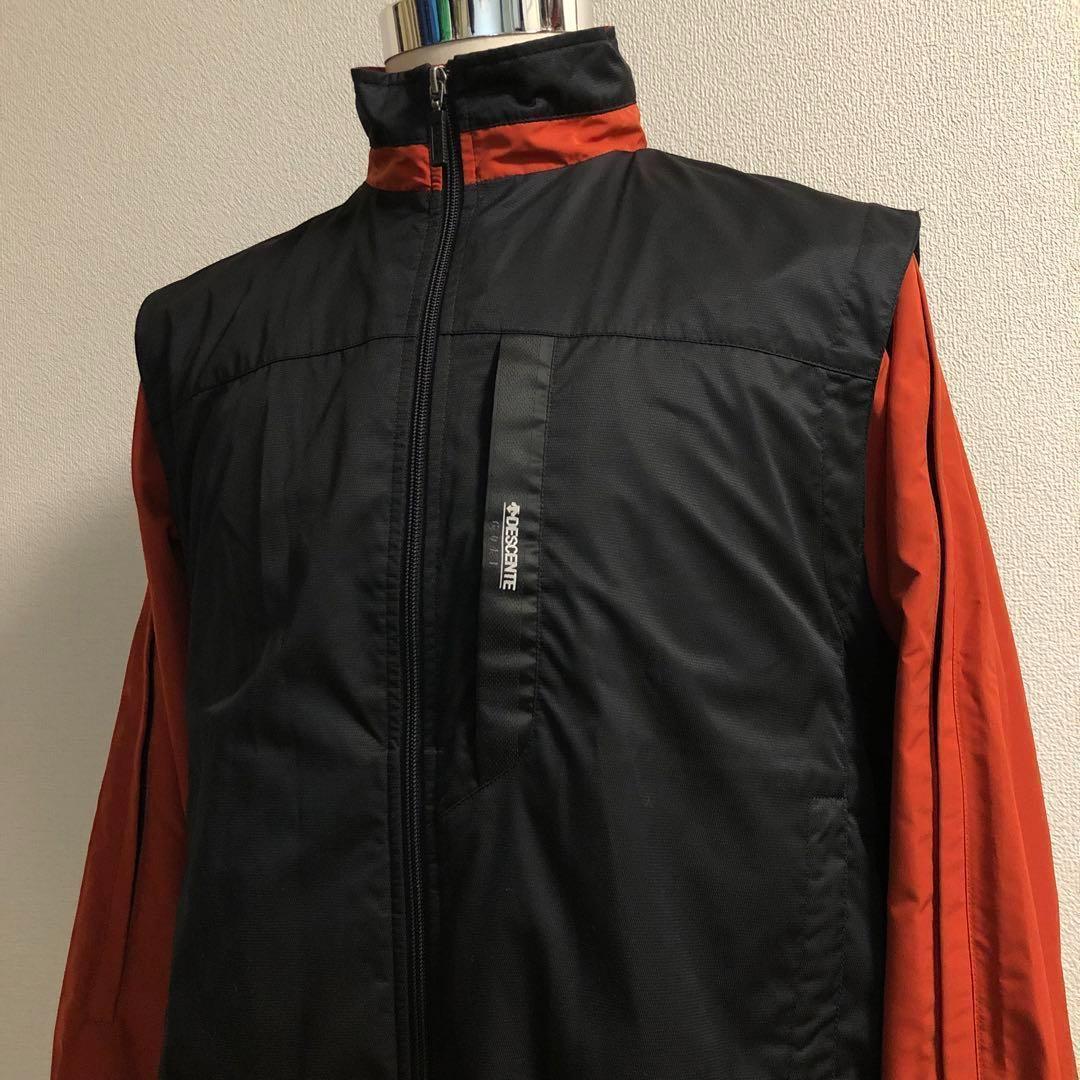 デサントゴルフ★ジップアップ ジャケット ブラック×オレンジ系 Mサイズ