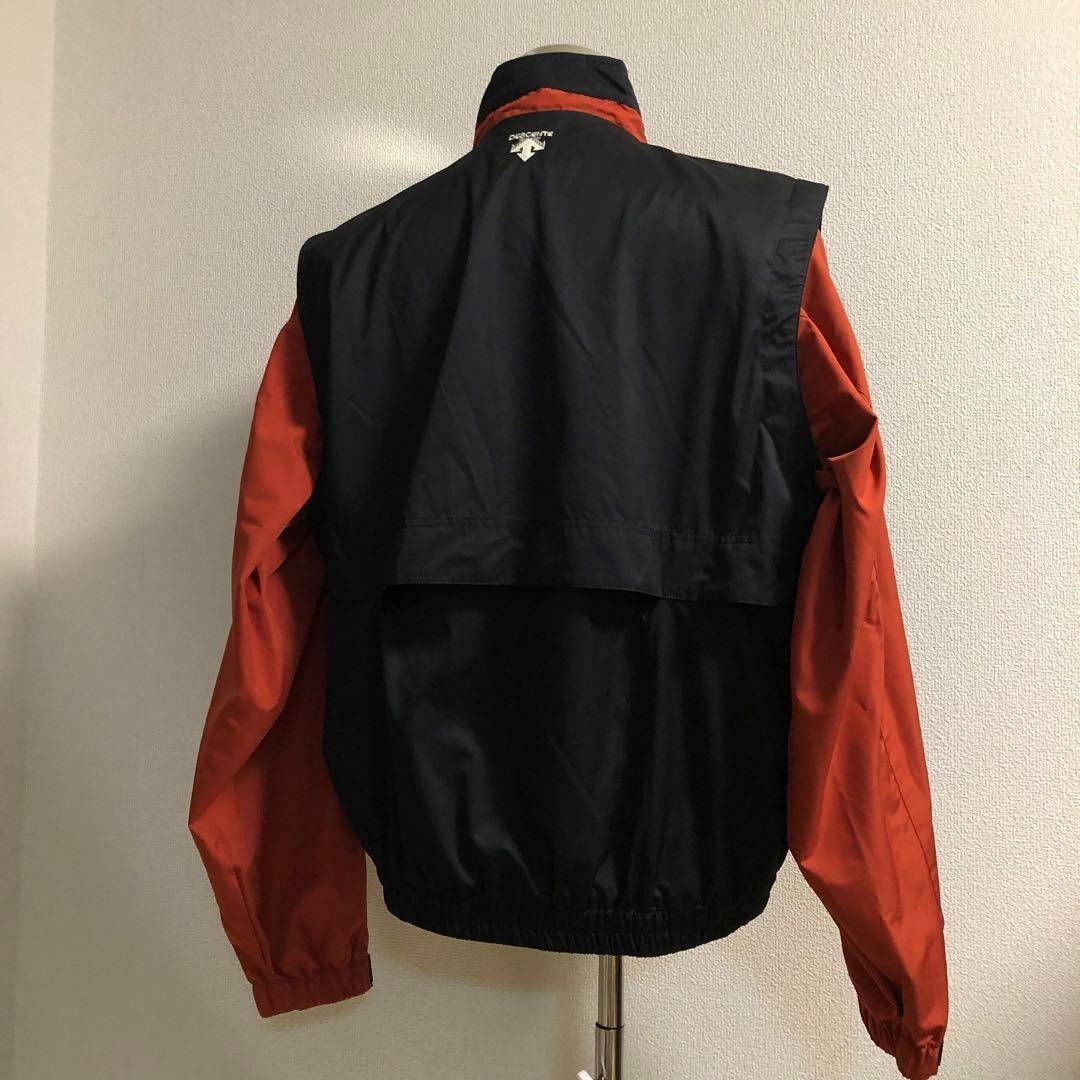 デサントゴルフ★ジップアップ ジャケット ブラック×オレンジ系 Mサイズ