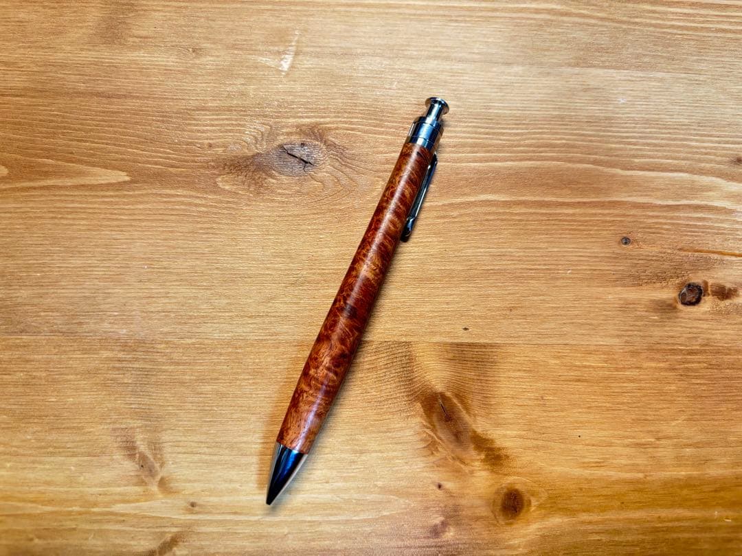 工房 楔　ペンシル楔　花梨こぶ杢　木軸シャープペン