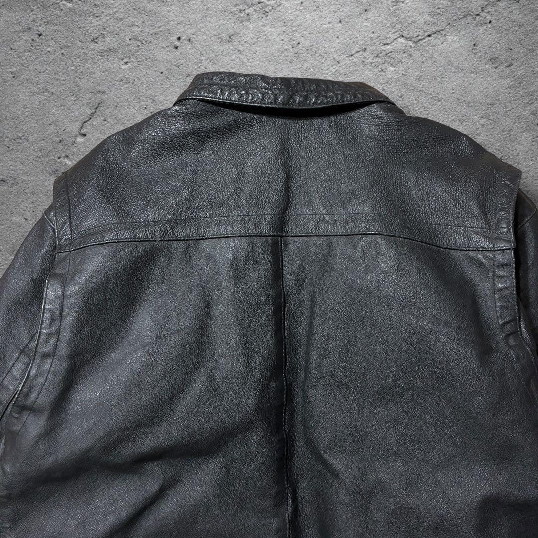 unknownレザードリズラーXLブラック短丈A2フライト中綿キルティング