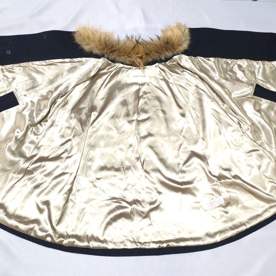 ラクーンファー　ポンチョ　ユナイテッドアローズ　金ボタン　マント　ネイビー　美品