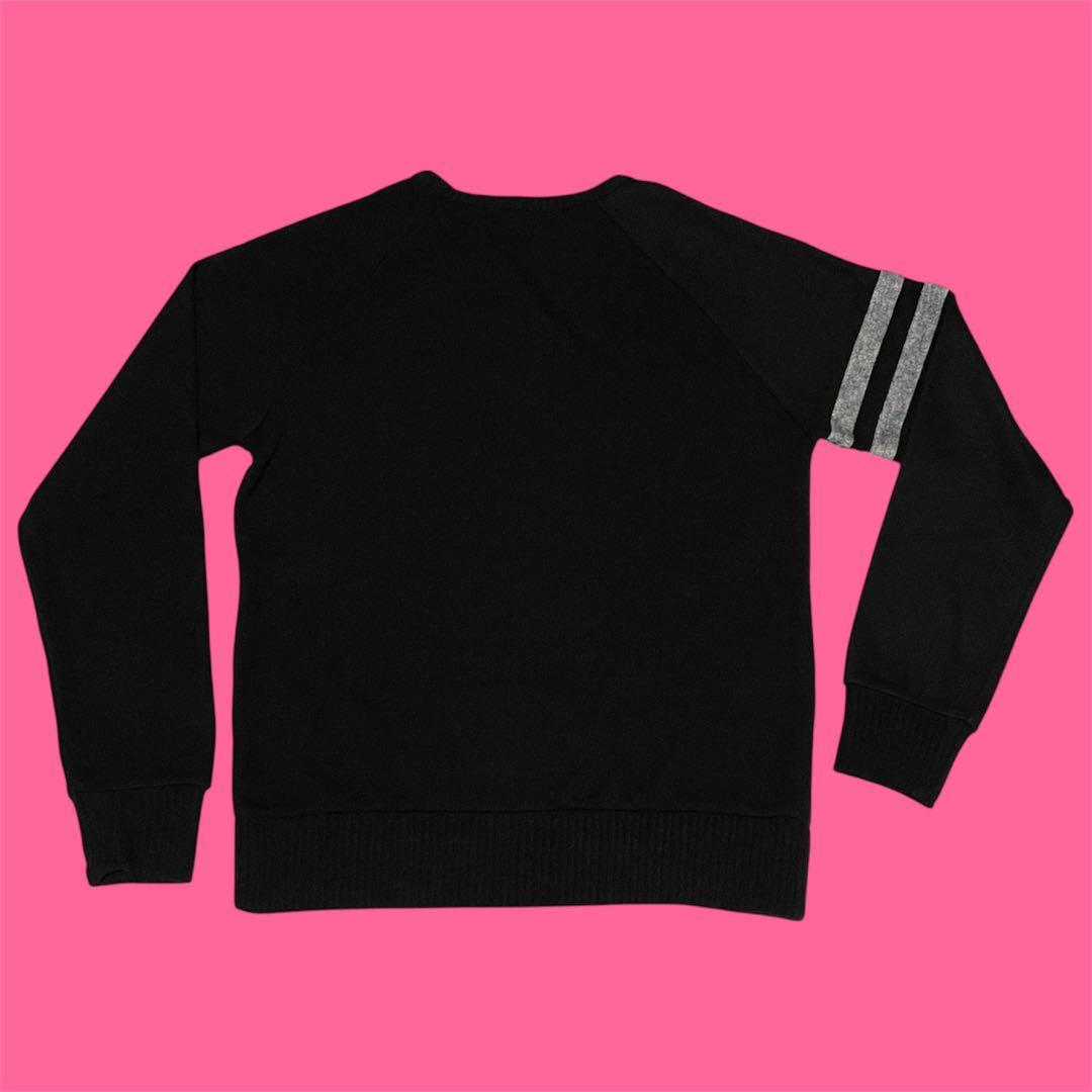 美品 ラッセルノ ウール混紡 ゴルフ ニット ライン入 ブラック パイルワッペン