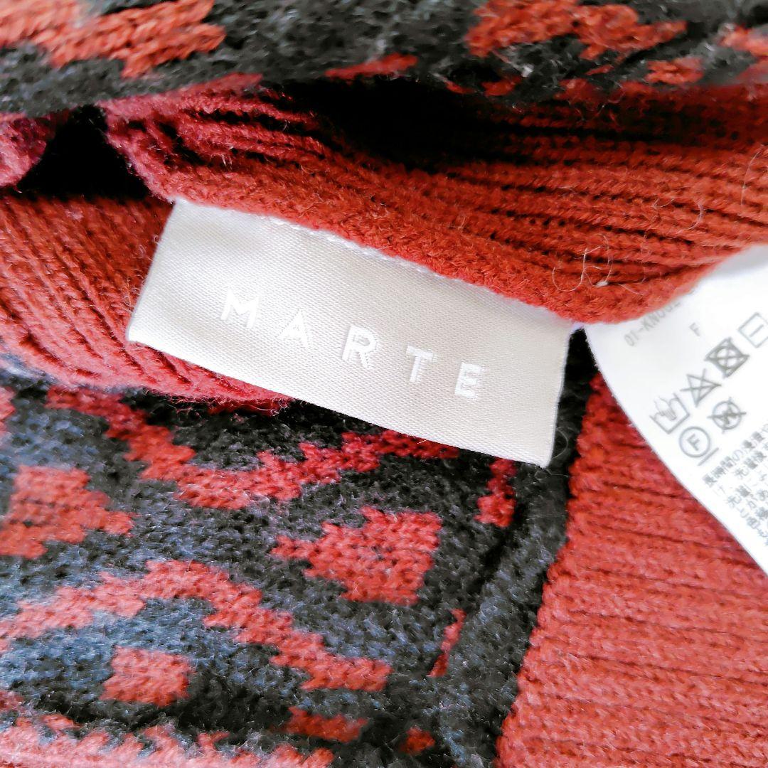 MARTE 2wayバイカラーニットカーディガンベストバーガンディー