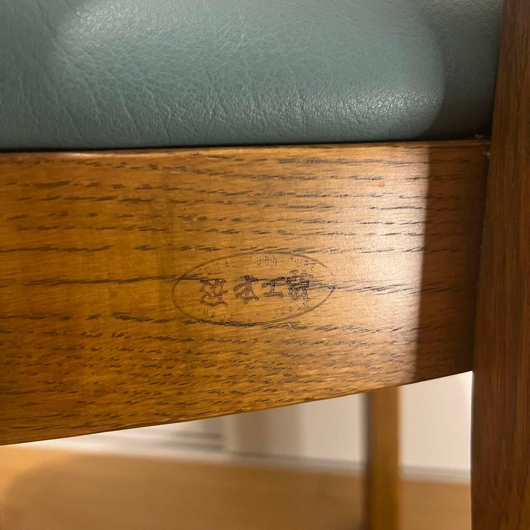 浜本工芸 ダイニングチェア 木製 椅子 ナラ材 北欧風 シンプル　緑　旧式