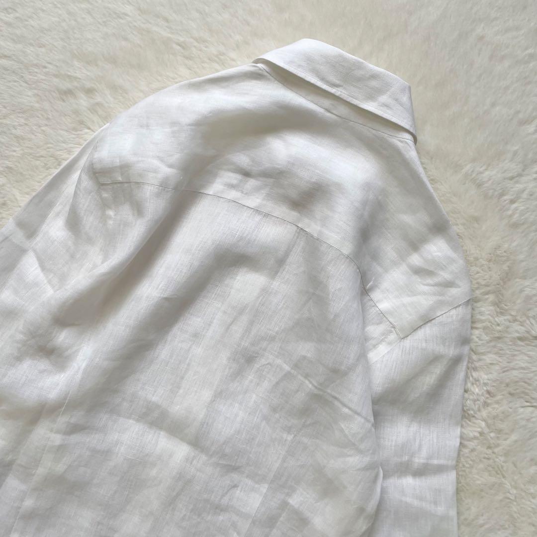 最高級リネンシャツ kiton キートン イタリア ナポリ ホワイト 42