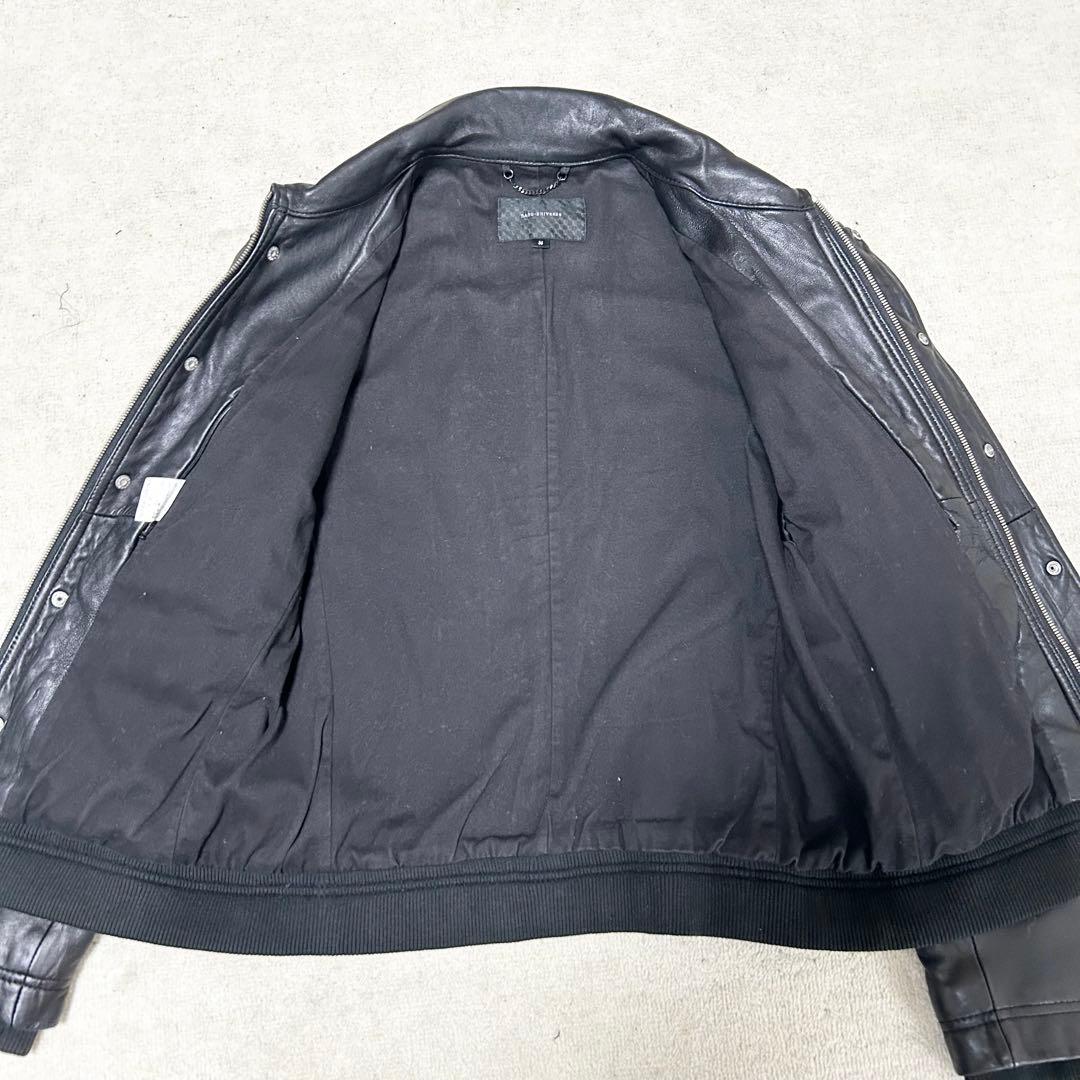 美品　ナノユニバーサル　シングルライダース　ラムレザー　羊革　本革　リアルレザー