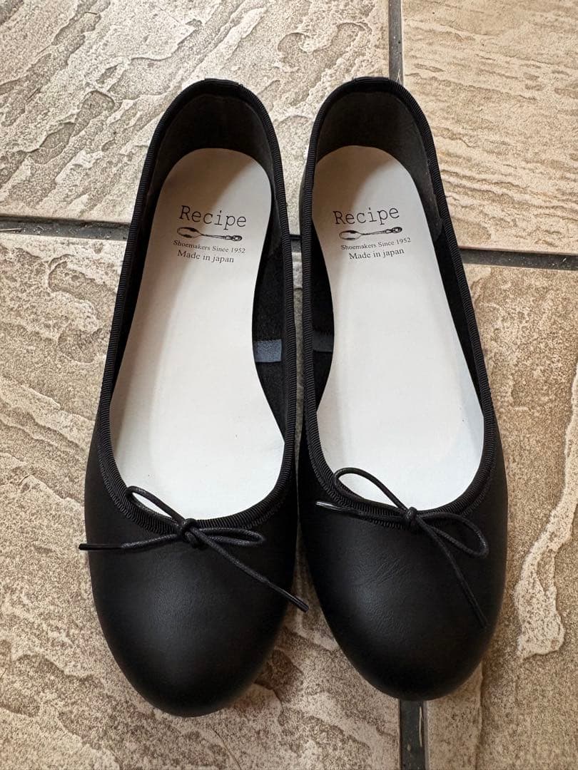 Recipe ブラック バレエシューズ 24.5