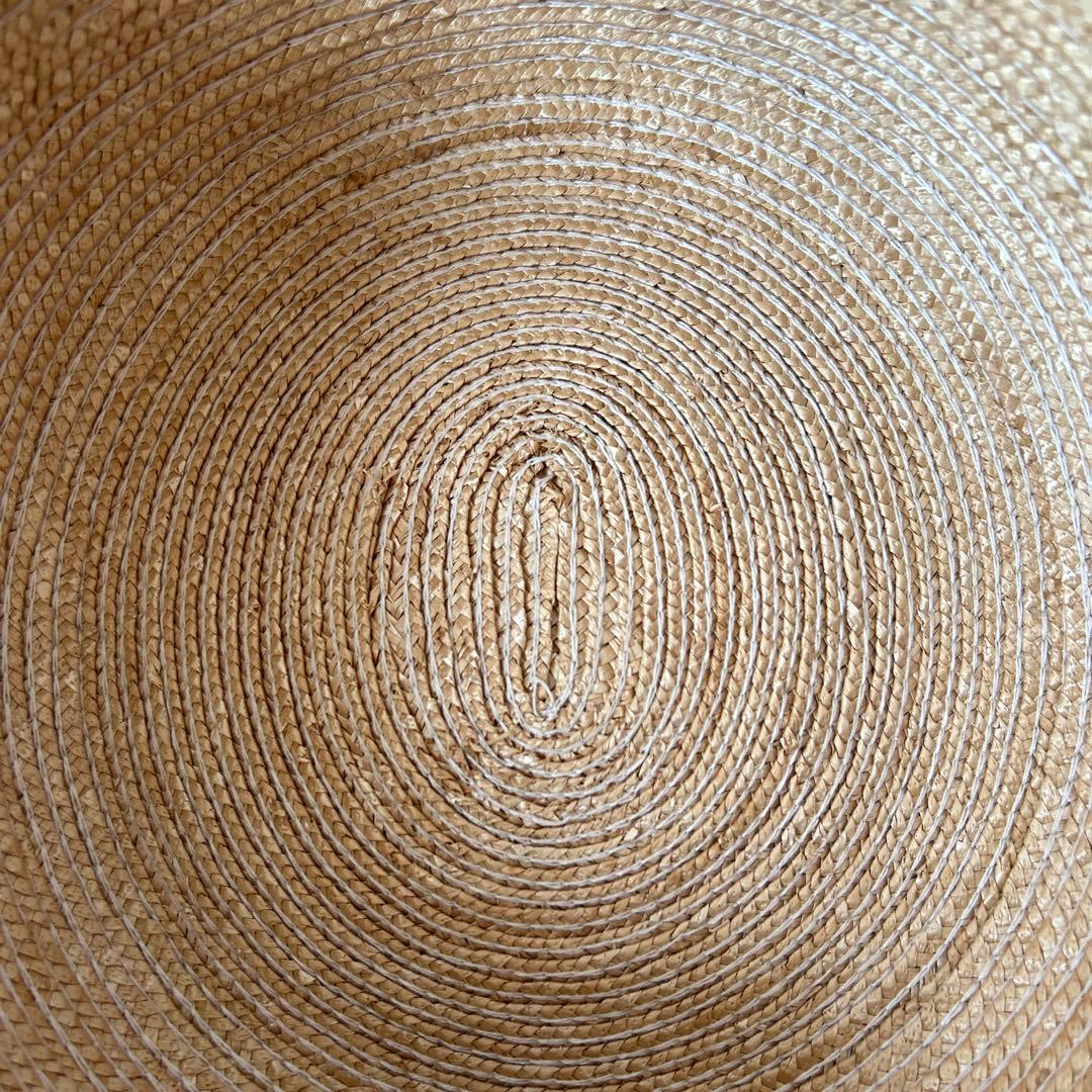 【美品】CELINE ストローハット バケット ロゴリボン 麦わら帽子 Mサイズ