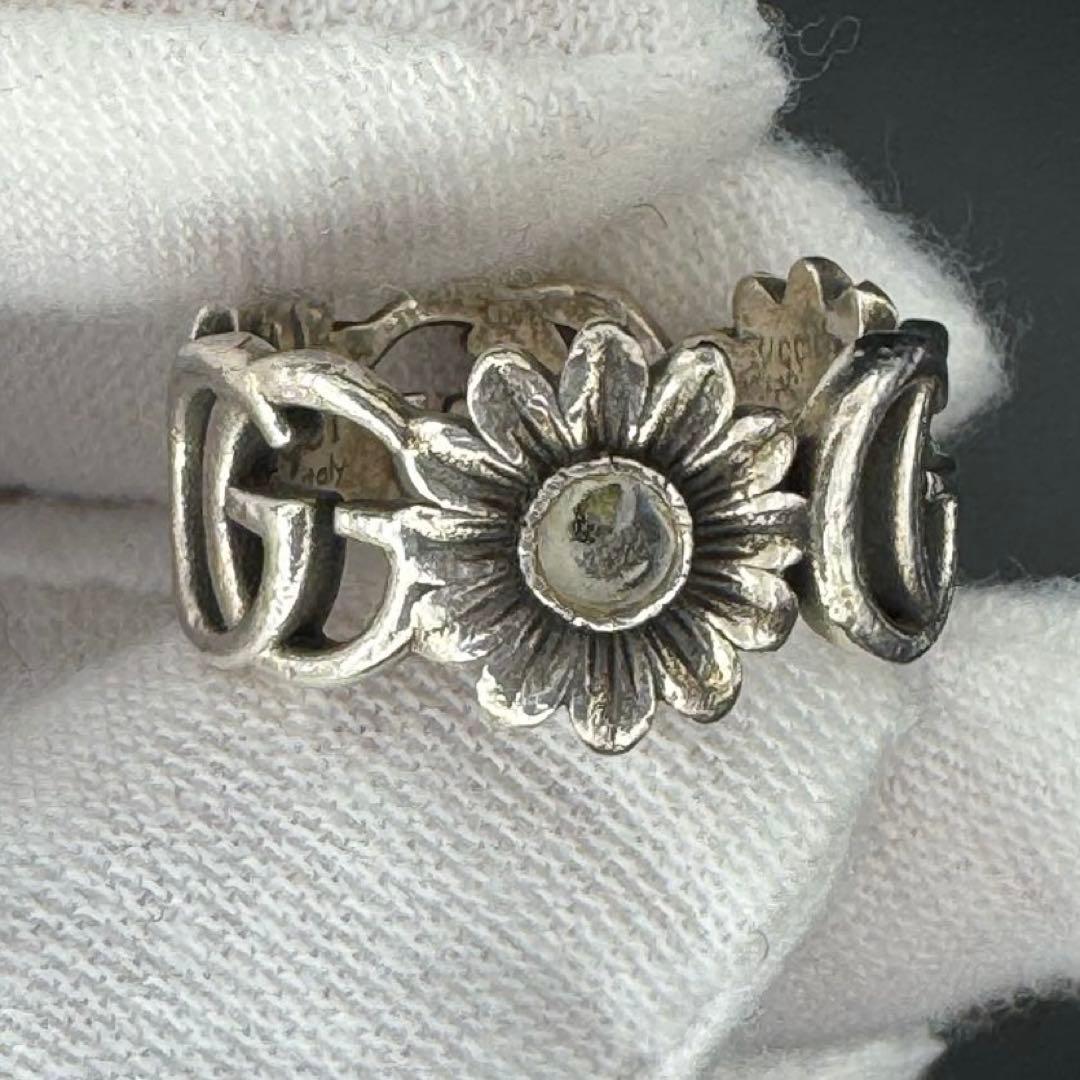 GUCCI フラワー ダブルG マザー・オブ・パール リング 指輪 sv925