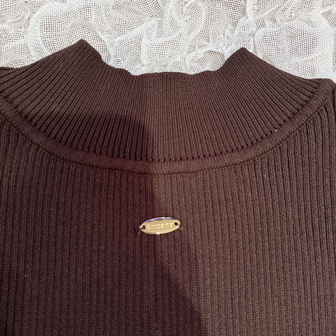 未使用　ブラウン　anuans セミマーメイドニットワンピース　ロング　XS