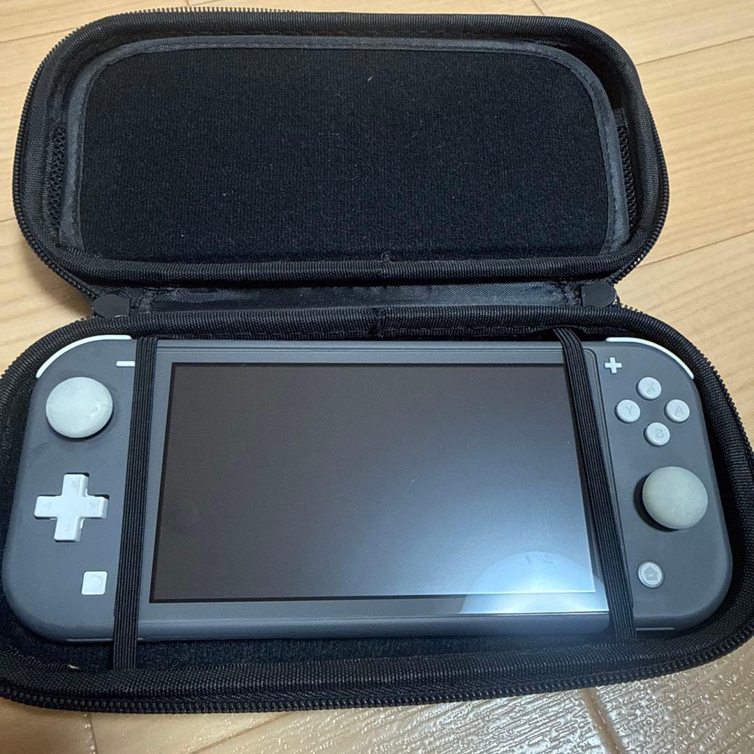 ニンテンドーSwitchライト　グレー本体、ケースのセット
