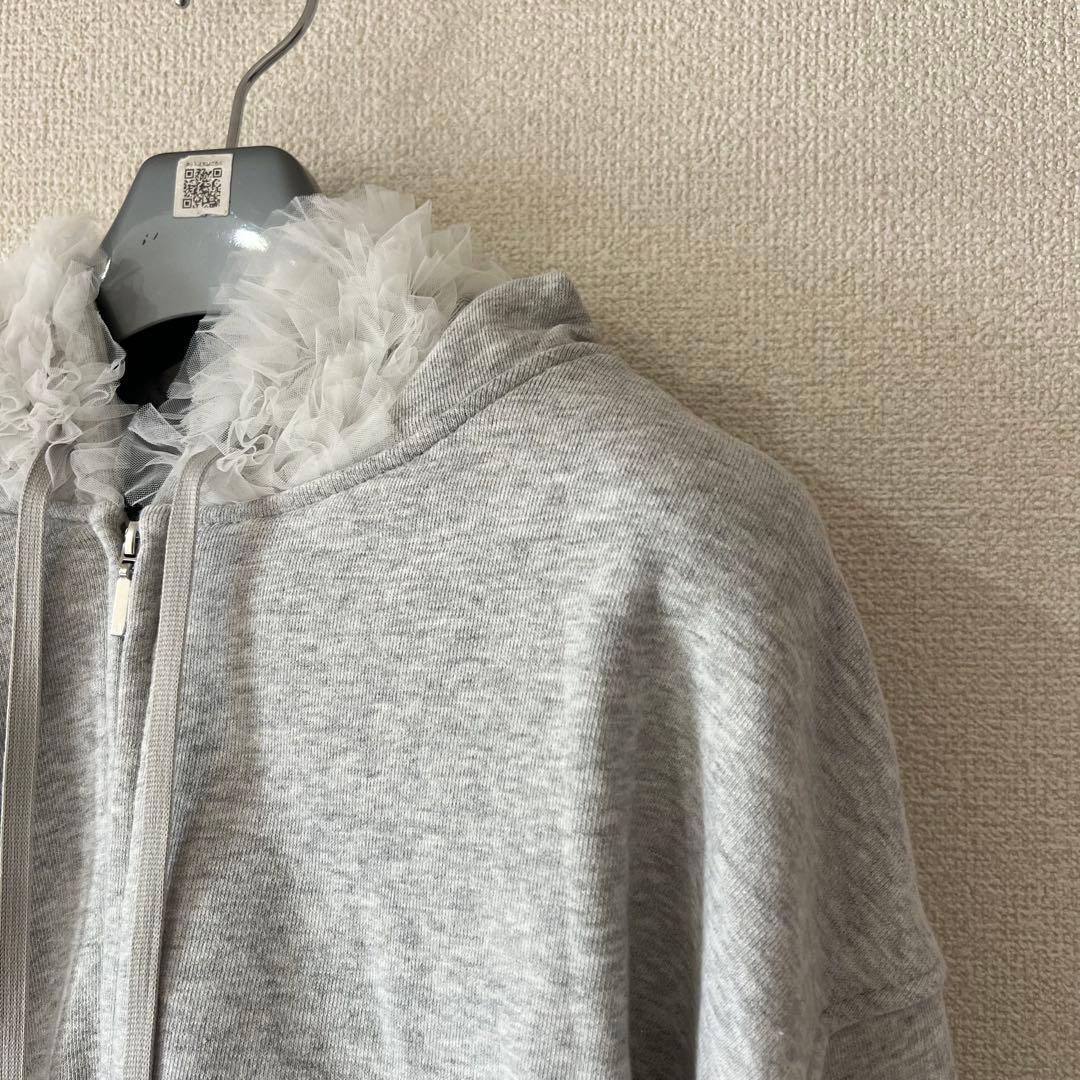 SNIDEL 【USAGI ONLINE限定】チュールフリルスウェットパーカー