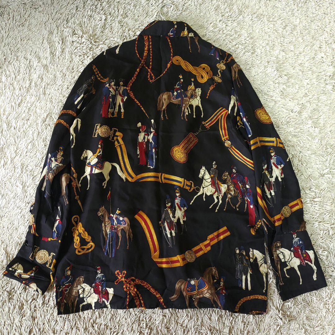 【美品】ETRO　エトロ　シルク　絹　42 XLサイズ　長袖シャツ　貴婦人　比翼
