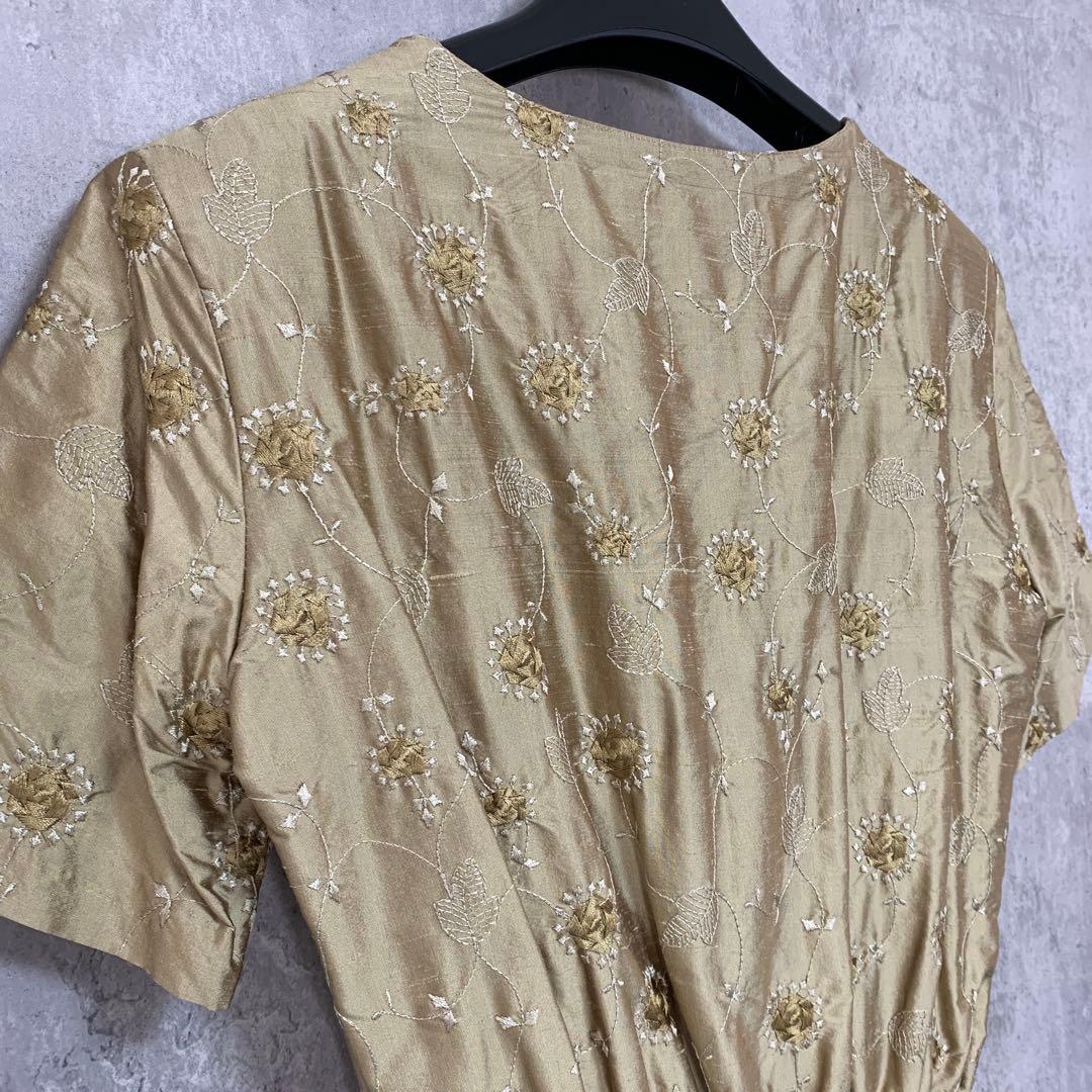 専用【KANEKO ISAO】　シルクフレアワンピース　マキシワンピース　絹