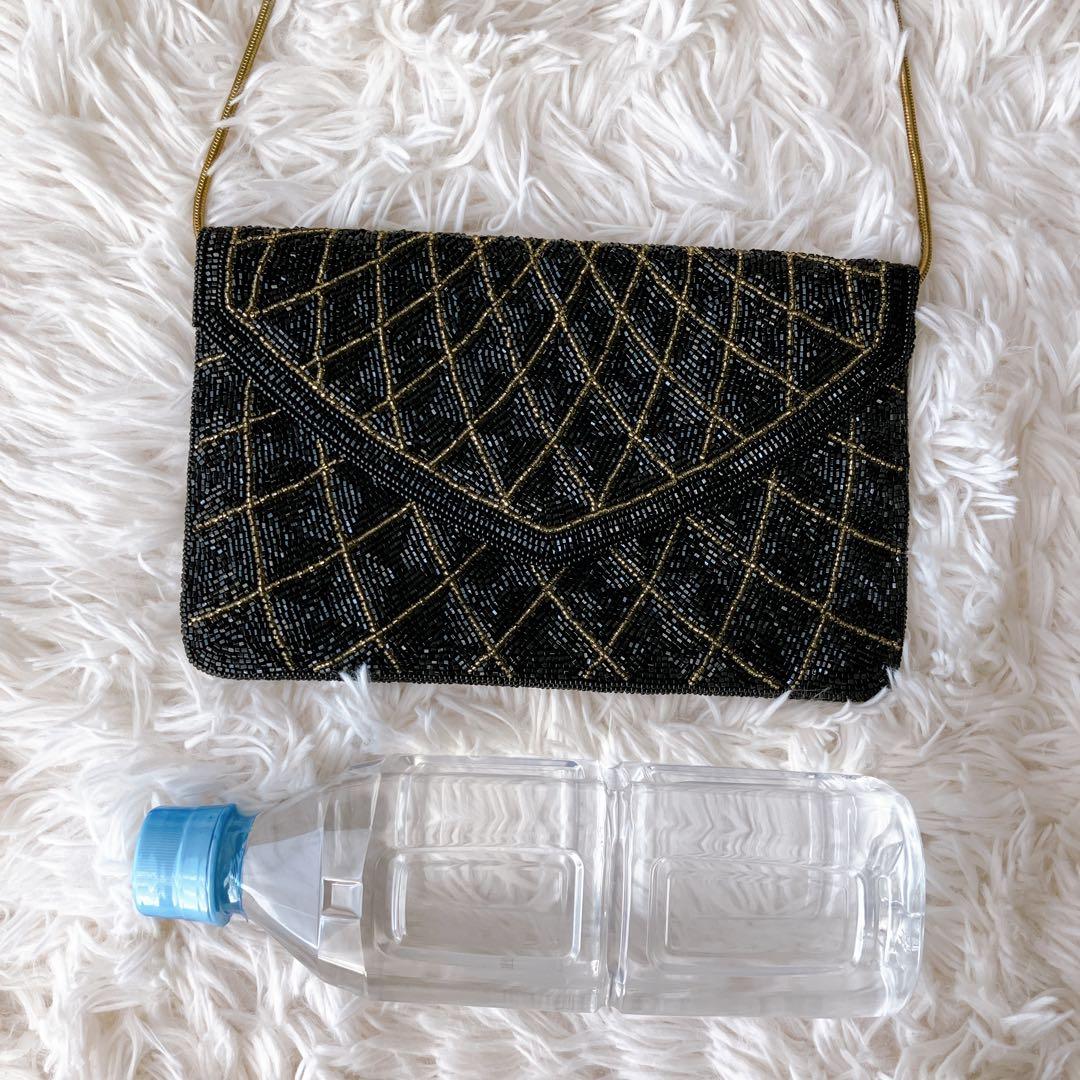 LUMY ルミーはしもと ビーズバッグ パーティーバッグ ショルダー ブラック