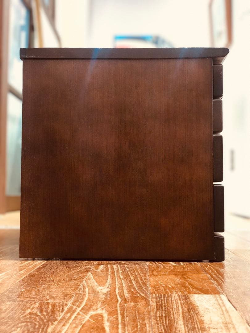 けやき 欅 引き出し4杯 レトロ ガラス 木製収納 シェルフ 民藝家具