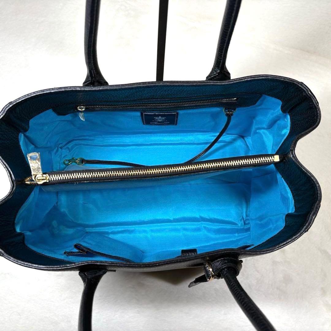 【koto 】A.D.M.J. トートバッグ シボ革 ブラック 保存袋付