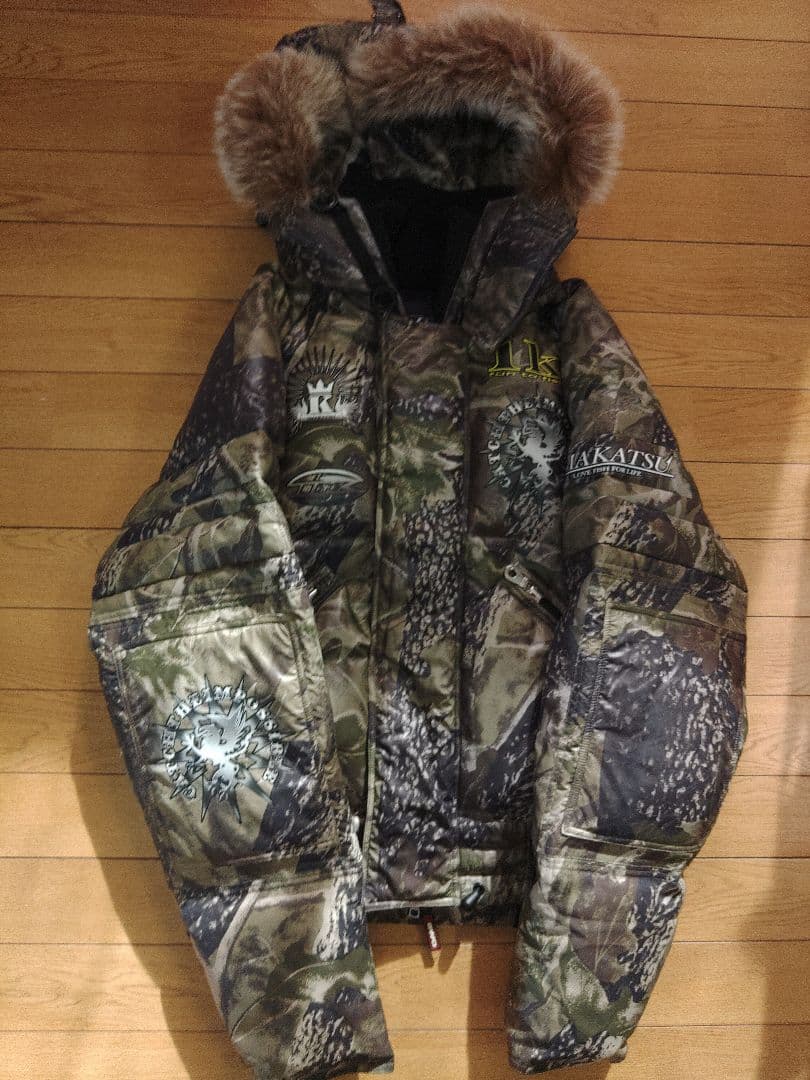 東レバウオ迷彩ファー付きフードジャケット