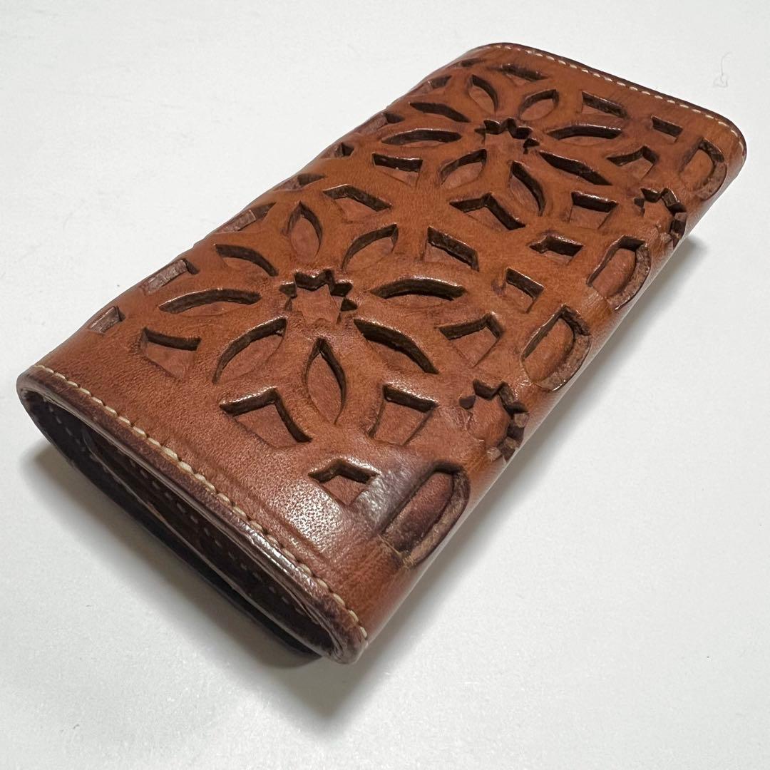 ゲンテン✨genten カットワーク キーケース 5連 レザー ブラウン