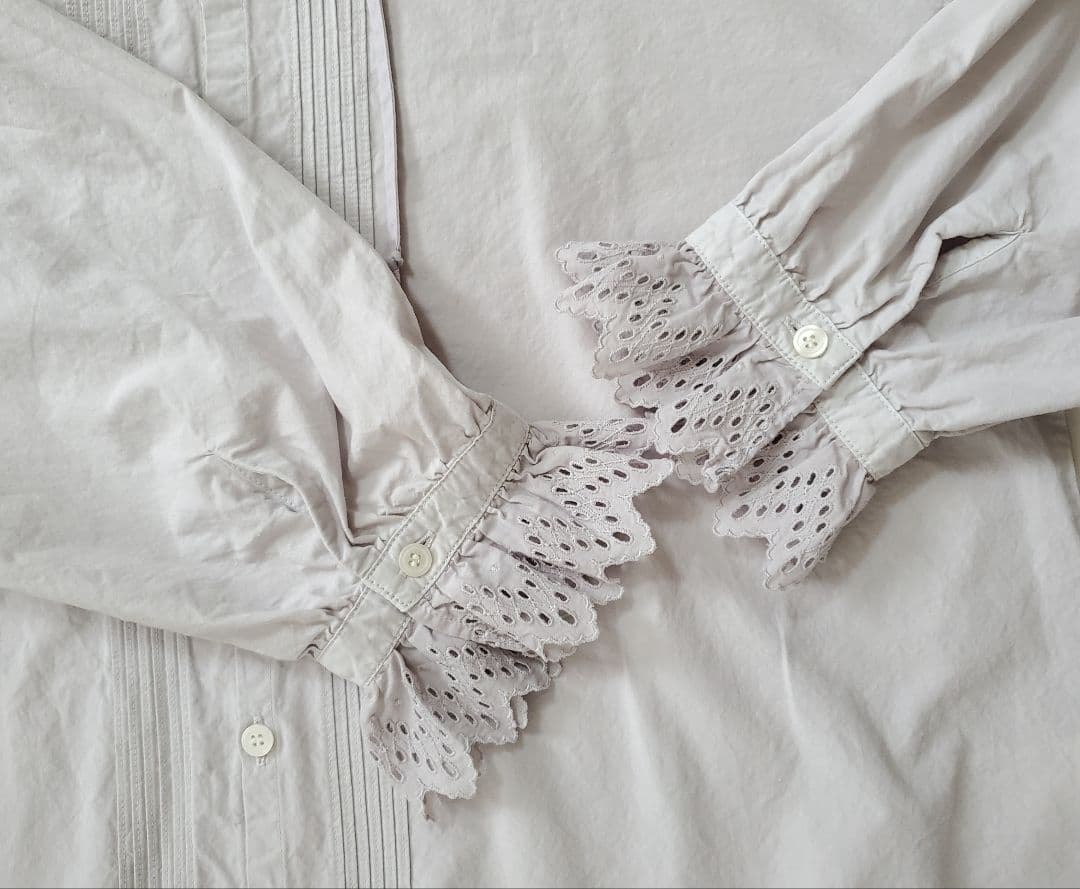 新品✨ grin CLダンプピンタックシャツ アイスグレー