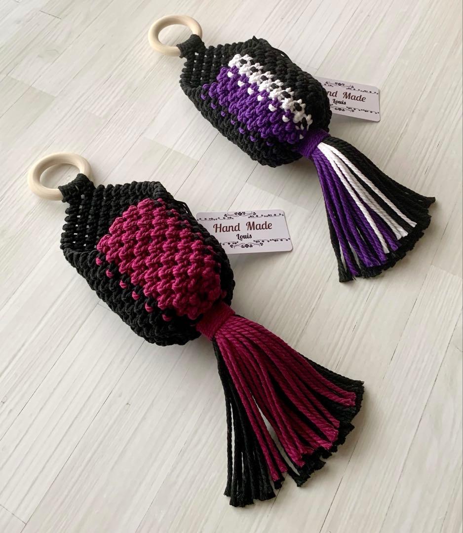 ハンドメイド マクラメ ランプシェード c-23 プラントポット 2点