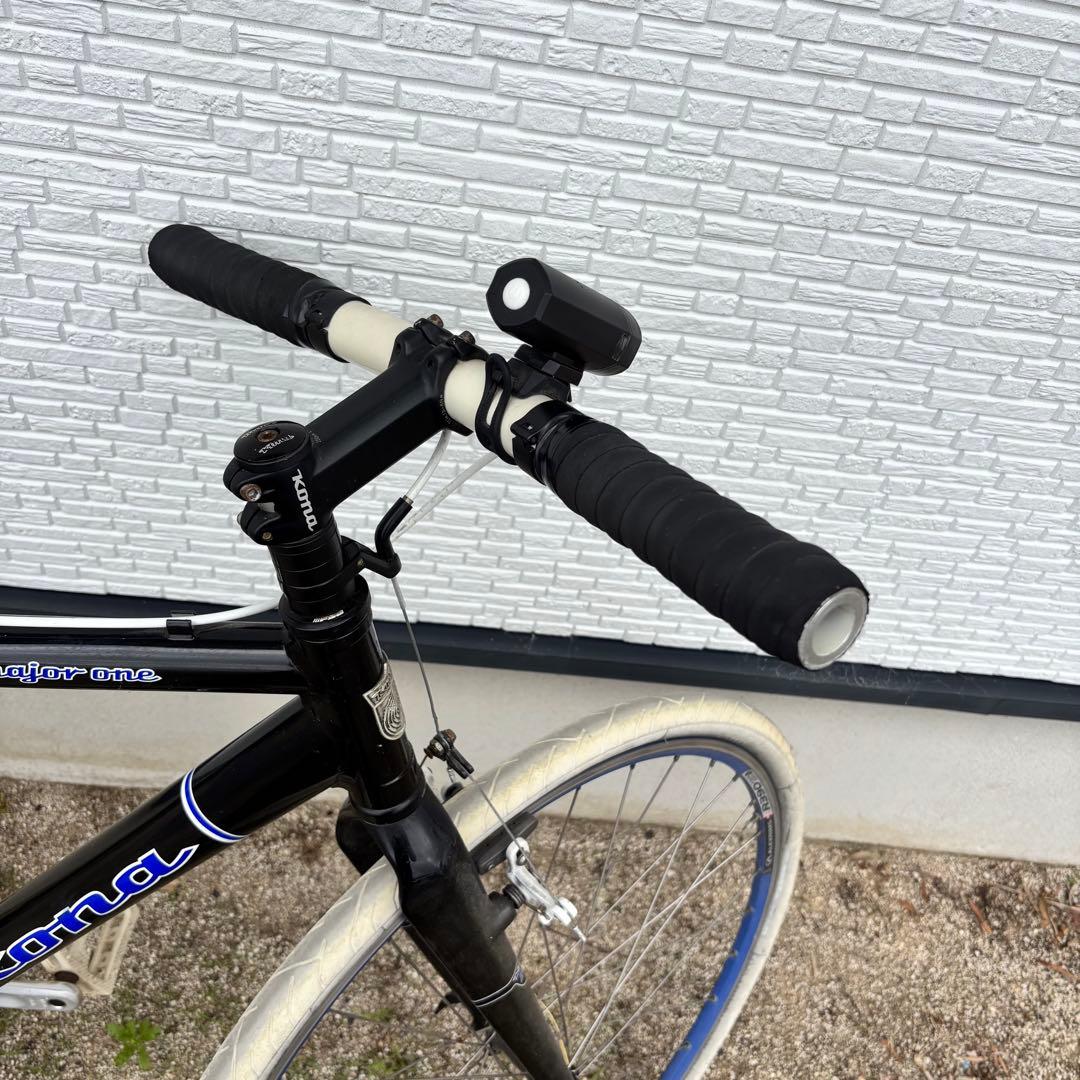 【良品】KONA シングルスピードバイク　ブラック×ブルー×ホワイトカラー