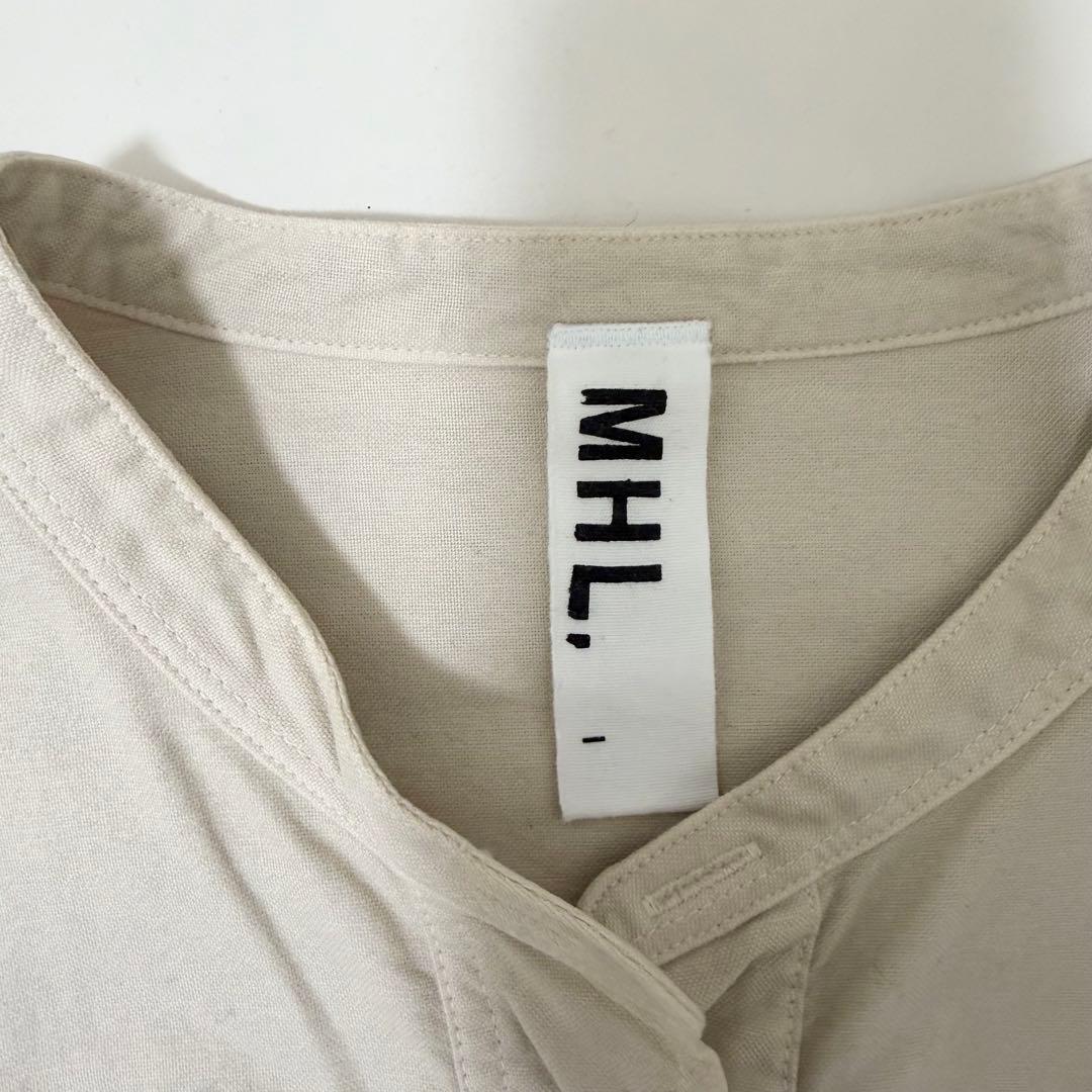 マーガレットハウエル MHL. バンドカラーシャツ コットン　アイボリー　1 M