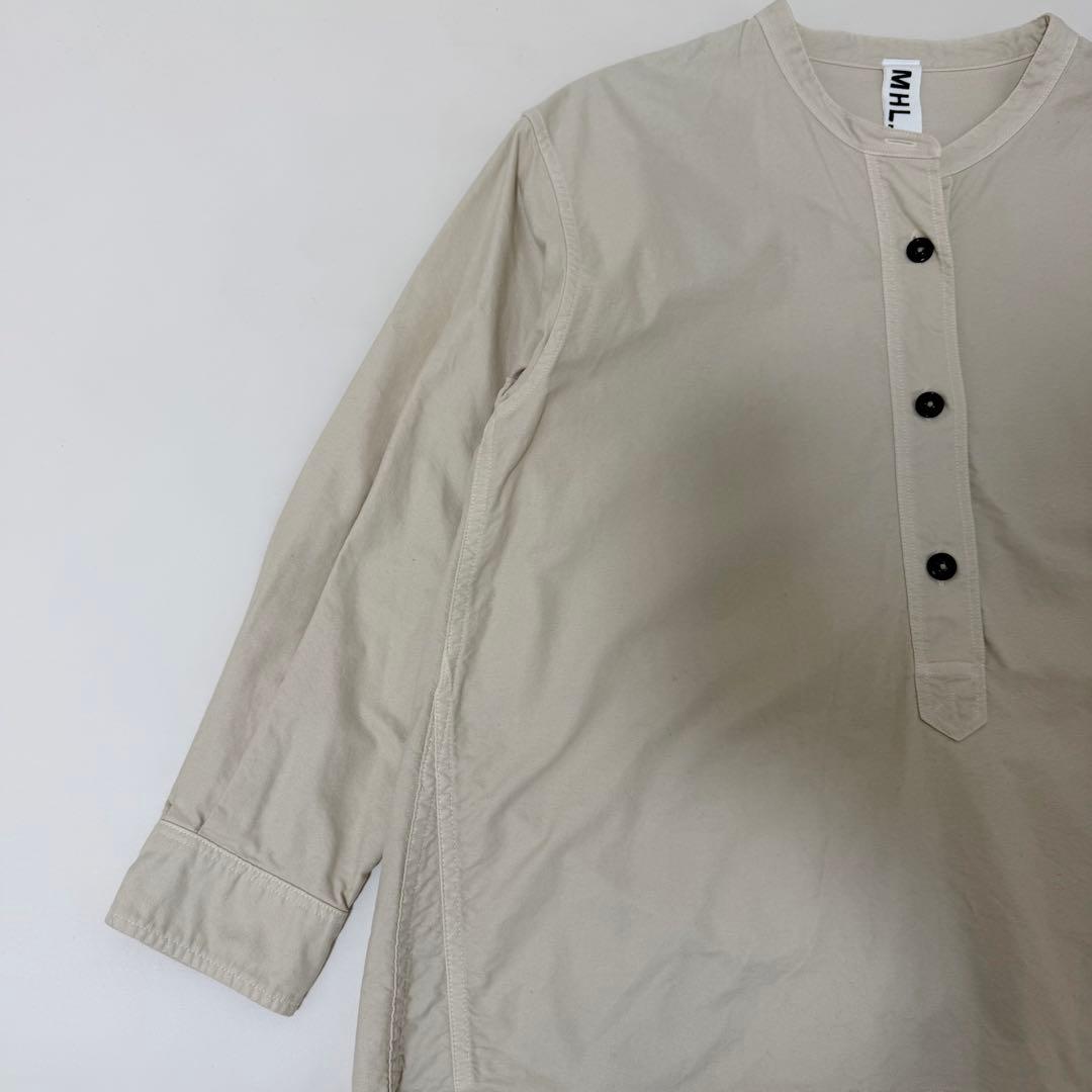 マーガレットハウエル MHL. バンドカラーシャツ コットン　アイボリー　1 M