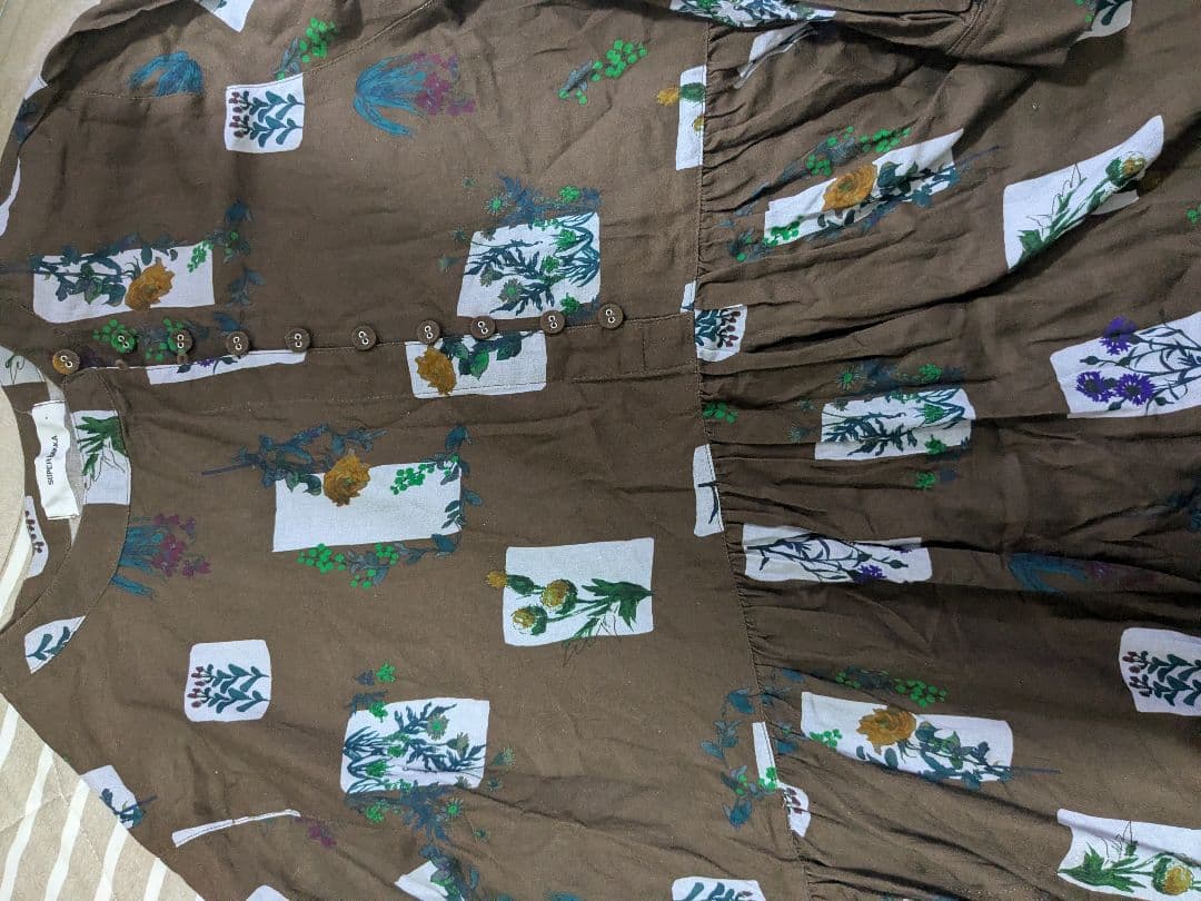 SUPER HAKKAコットンビエラ スクエアウィンドウプリントワンピース