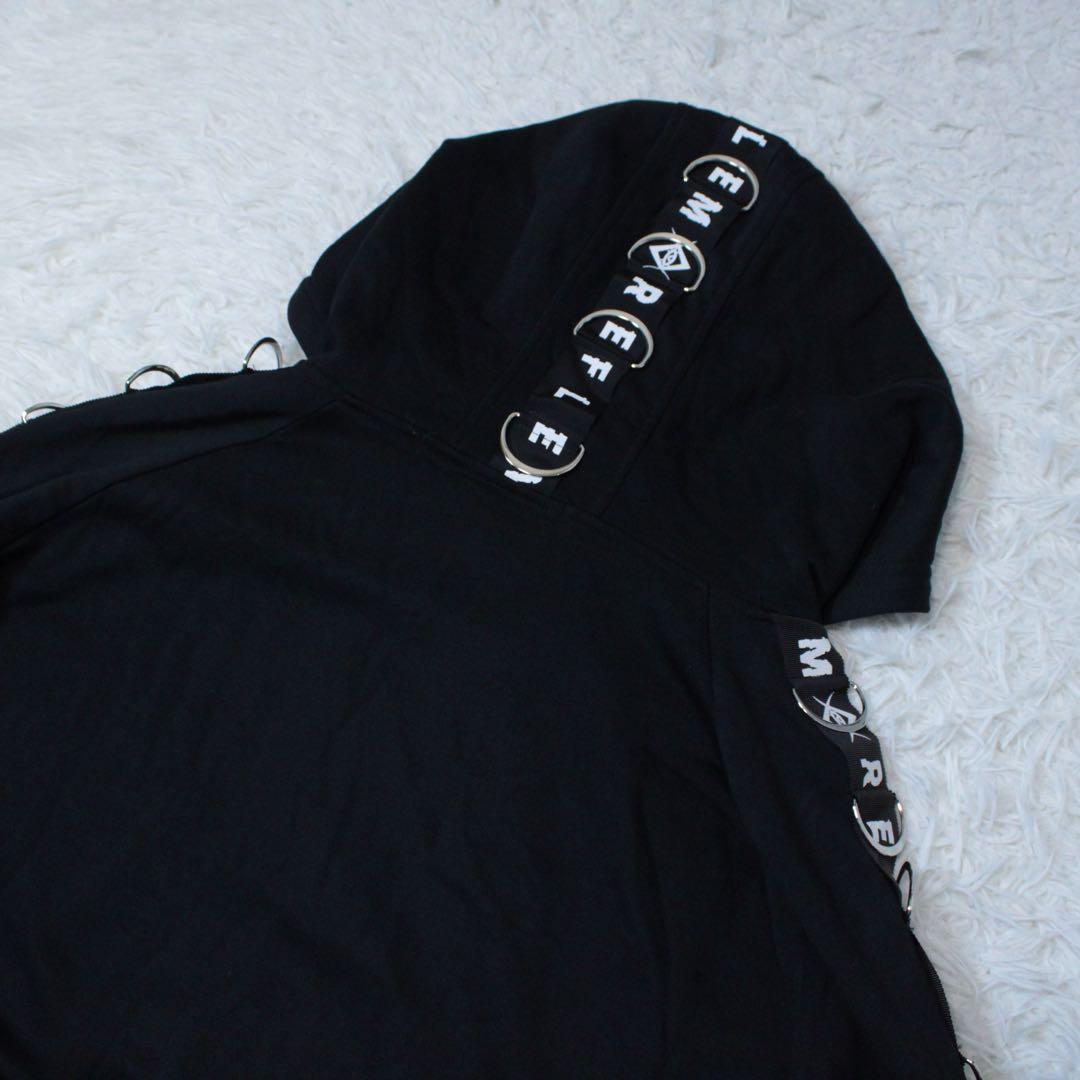 REFLEM レフレム DリングロゴテープZIPパーカー ブラック フリー