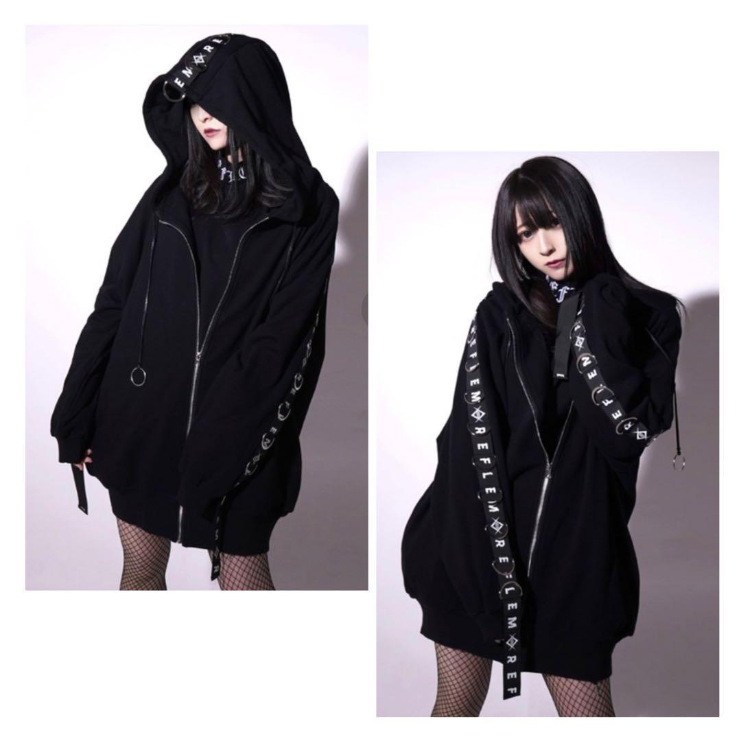 REFLEM レフレム DリングロゴテープZIPパーカー ブラック フリー