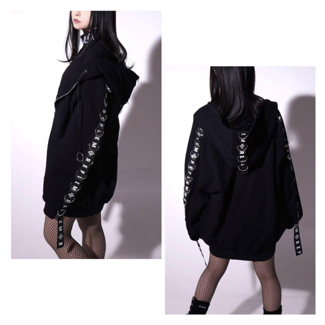 REFLEM レフレム DリングロゴテープZIPパーカー ブラック フリー