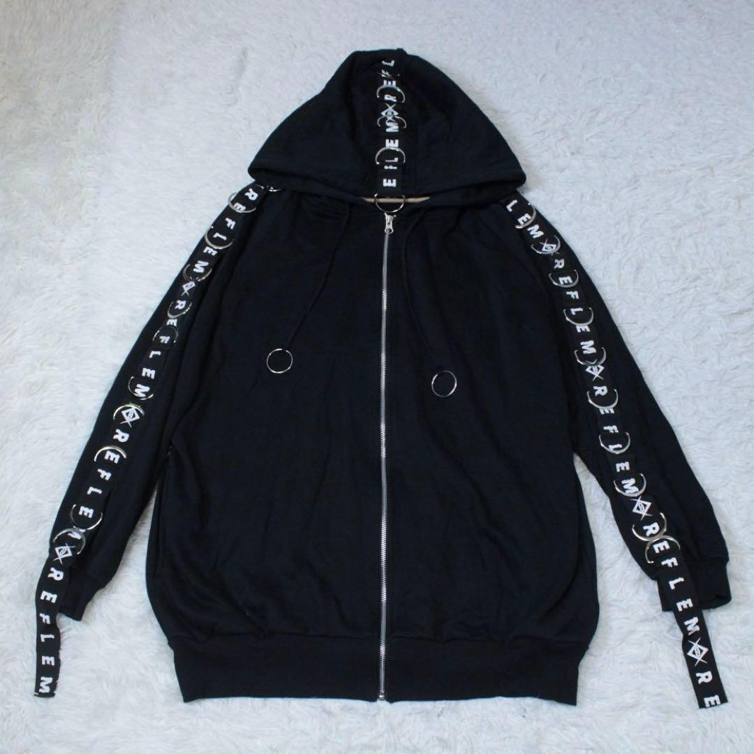 REFLEM レフレム DリングロゴテープZIPパーカー ブラック フリー