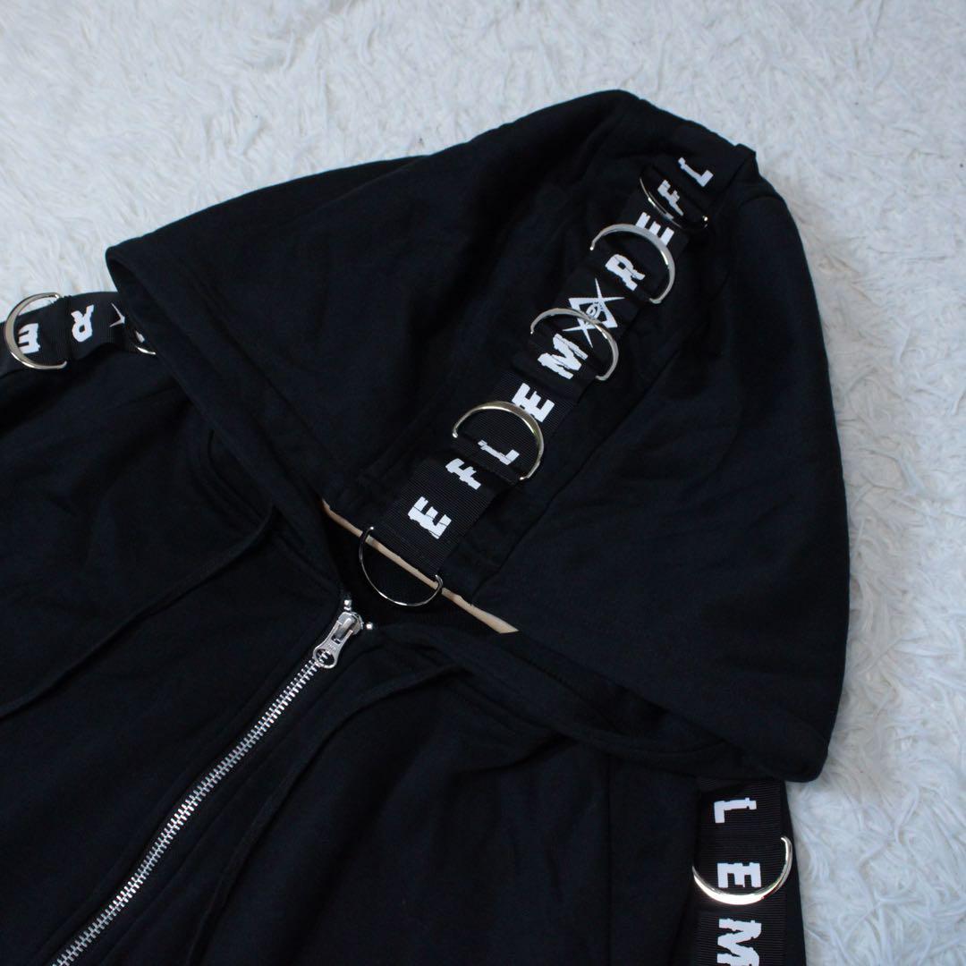 REFLEM レフレム DリングロゴテープZIPパーカー ブラック フリー