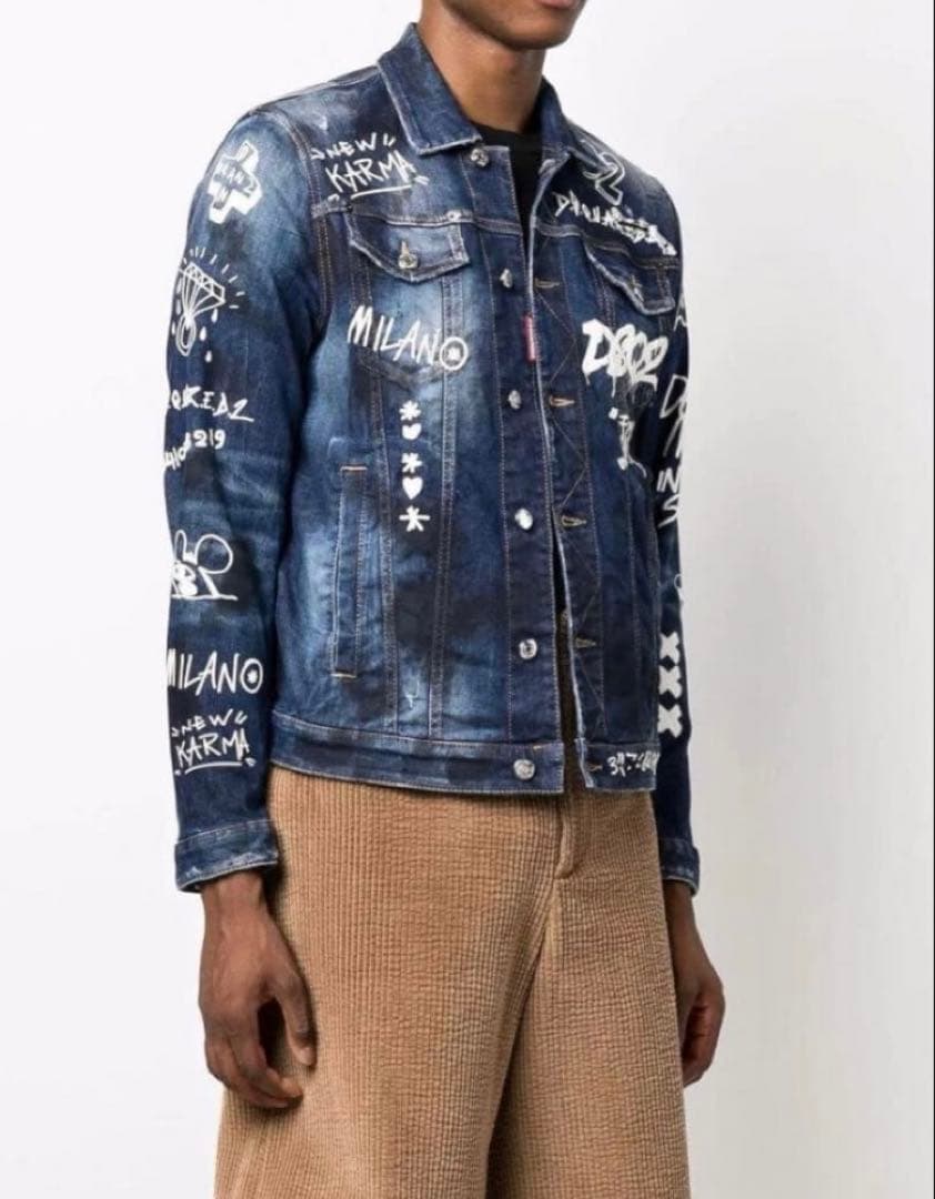 定価14万 22SS極レア・超名作・極美品 グラフィック デニムJACKET44