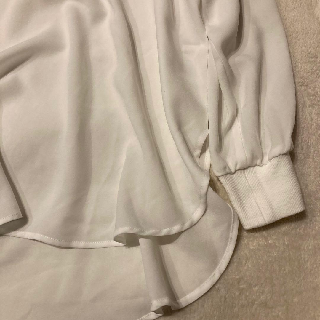 RIVE DROITE ジョーゼットポケットブラウス　ホワイト シアー 白