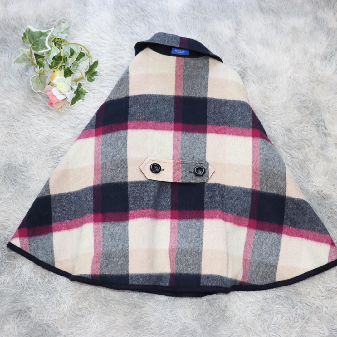 リバーシブル✨ブルーレーベルクレストブリッジ✨ケープ　ポンチョ　チェック