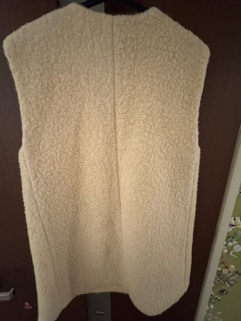 PHOTOCOPIEU カシミア100%ボア風ノーカラー ベスト フリーサイズ