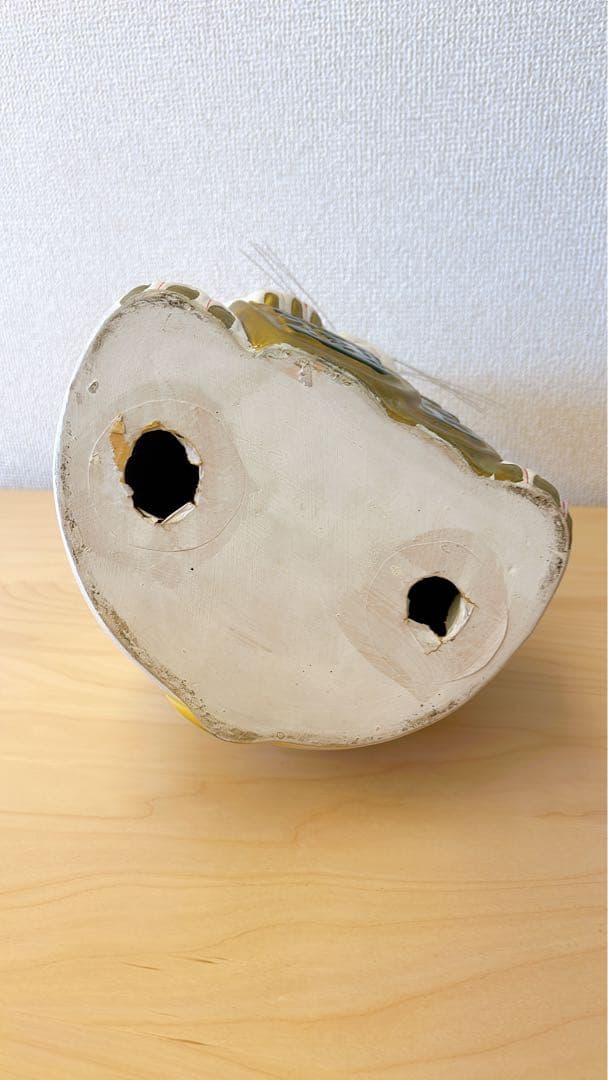 招き猫 左手上げ 三毛猫 貯金箱 約34cm