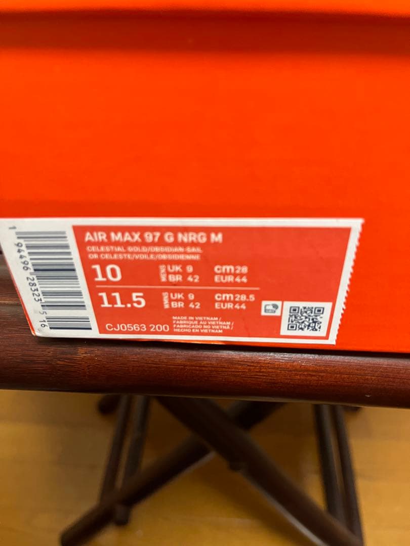 未使用新品AirMax97Golf NRG Celestial GoldUS10