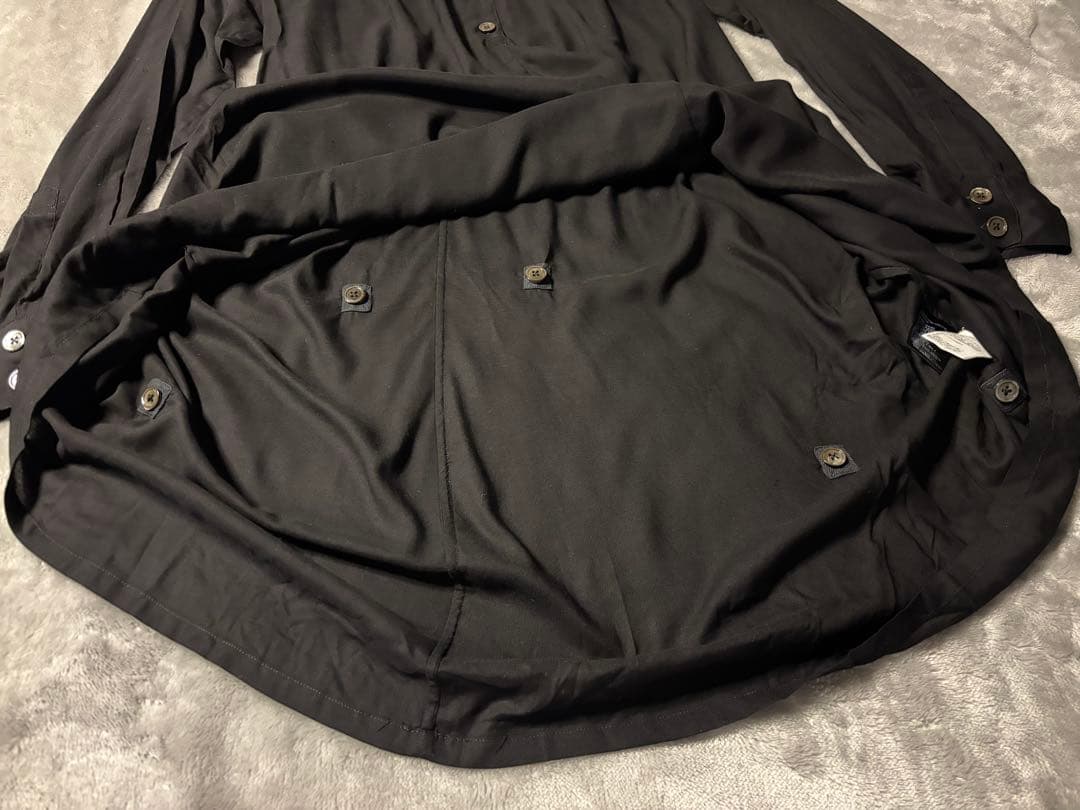 ANN DEMEULEMEESTERシャツワンピース 黒 レーヨン 変形